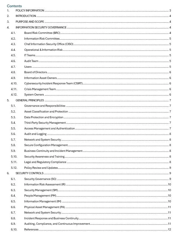 Editable Information Security Policy Template – Word Document for Instant Download and Full Customization