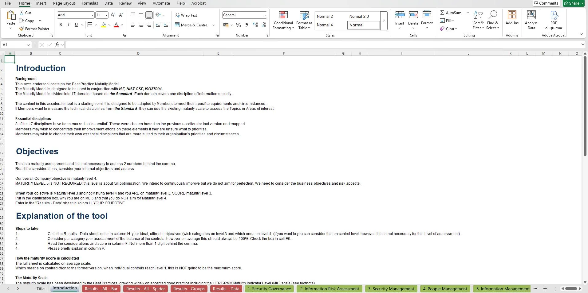 Information Security Maturity Model | ISO 27001 & NIST CSF Excel Template | Cybersecurity Audit Tool